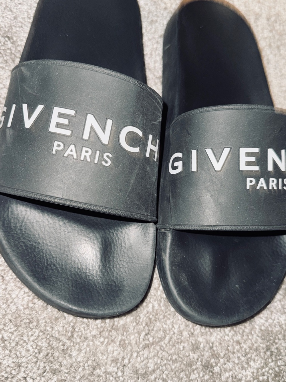Givenchy Black Paris Logo Slide Sandals